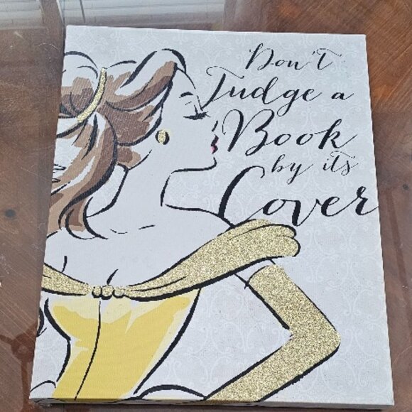 Disney Artissimo Belle Beauty Beast Don't Judge Book by Its Cover Art Print